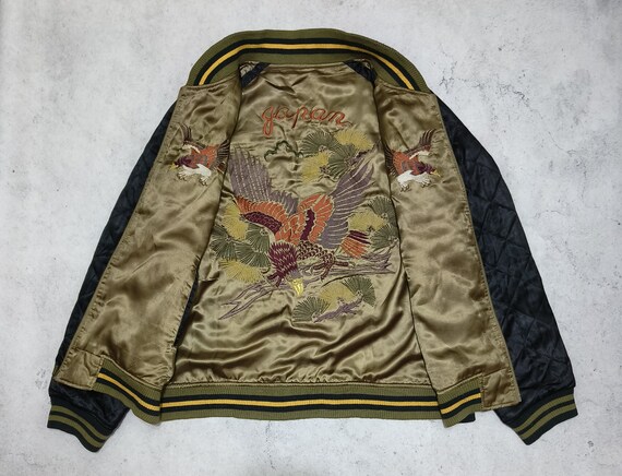 Vintage Sukajan Souvenir Japan Geisha Eagle Gumu … - image 6