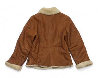 【希少ビンテージ】Giorgio Armani sheepskin Jacket Vintage 80s Giorgio Armani Milano Armani Jeans Brown Shearling Fur