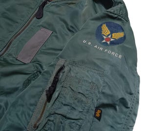 Vintage 90s Alpha Industries L-2B Flight Jacket, Made in USA