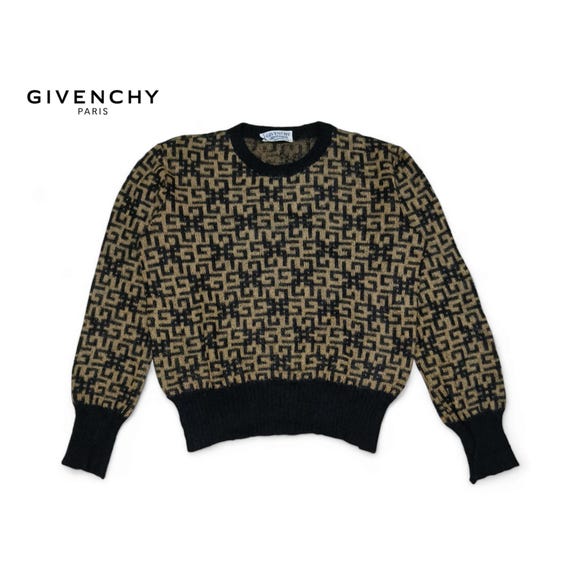 Vintage 70s Givenchy Knit Wool Mohair Givenchy Logo Motifs