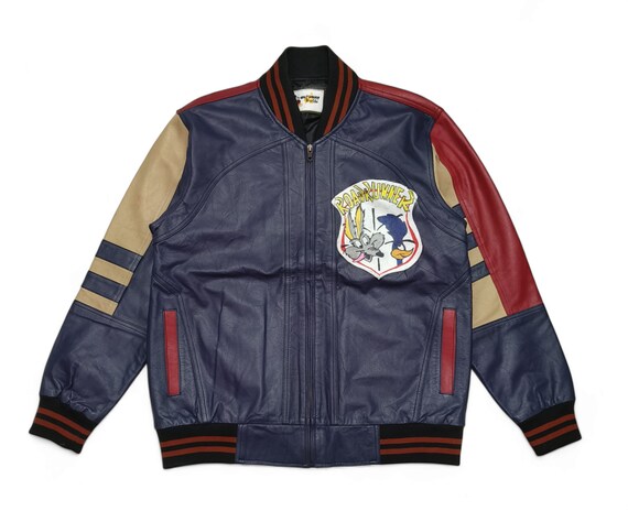 Vintage Walt Disney World Road Runner Hand Painted Leather Jacket
