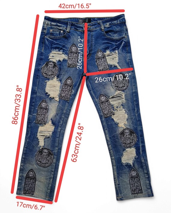 Vintage - AMIRI Distressed Ripped & Patched Denim Jeans