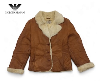 【関税&送料込】Giorgio Armani Brown Fur Coat BNWT Emporio Armani Brown Faux Astrakhan Fur Coat Jacket 46