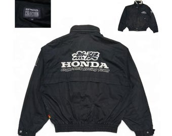 AUTHENTIC! Vintage Honda Mugen Sports by Honda Collection Grand Prix Racing Team Jacket With Hidden Hooded / Size M - (Original/Not Custom)
