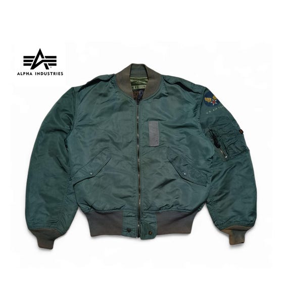 Vintage 90s Alpha Industries L-2B Flight Jacket, Made in USA, Size