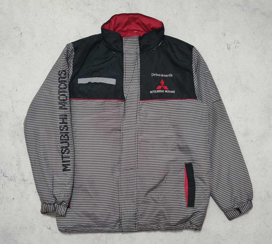 Vintage 90s Mitsubishi Motors Ralliart JDM Racing Long Coat Jacket With ...