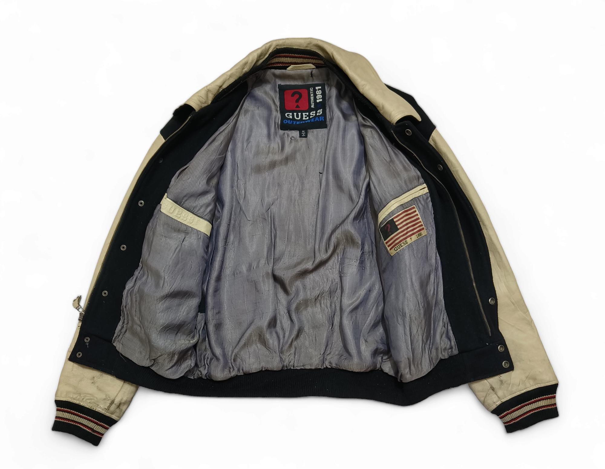 Vintage Guess USA Retro Classic Big Logo Letterman Jacket