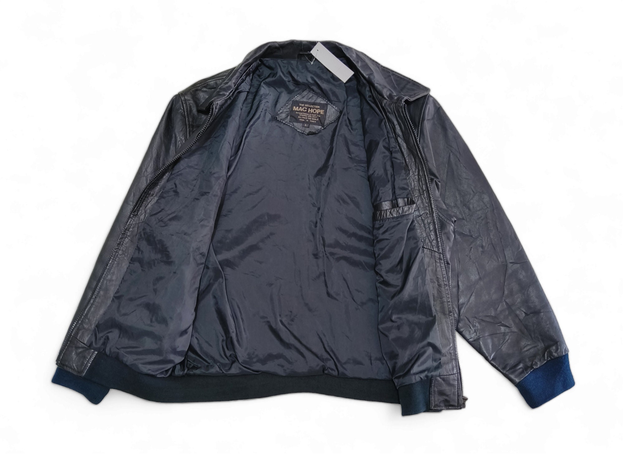 Vintage Mac Hope Japanese Bomber Fashion Black Leather