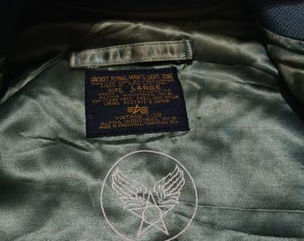 Vintage 90s Alpha Industries L-2B Flight Jacket, Made in USA, Size