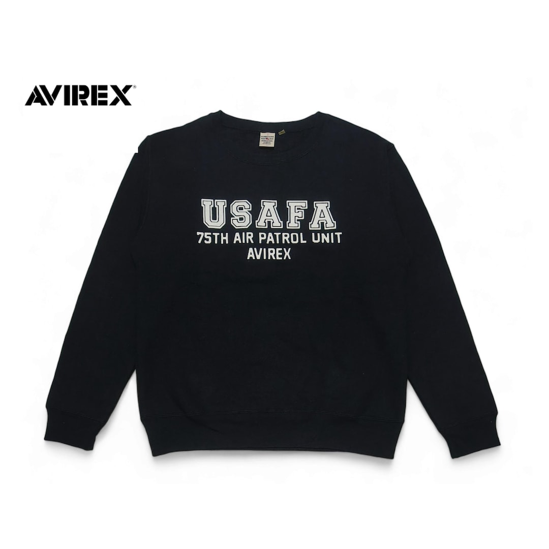 Vintage Avirex Military USAFA Black Sweater Sweatshirt Crewneck