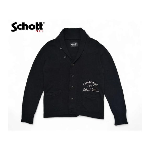 Vintage Schott NYC Knitwear Wool Cardigan Sweater