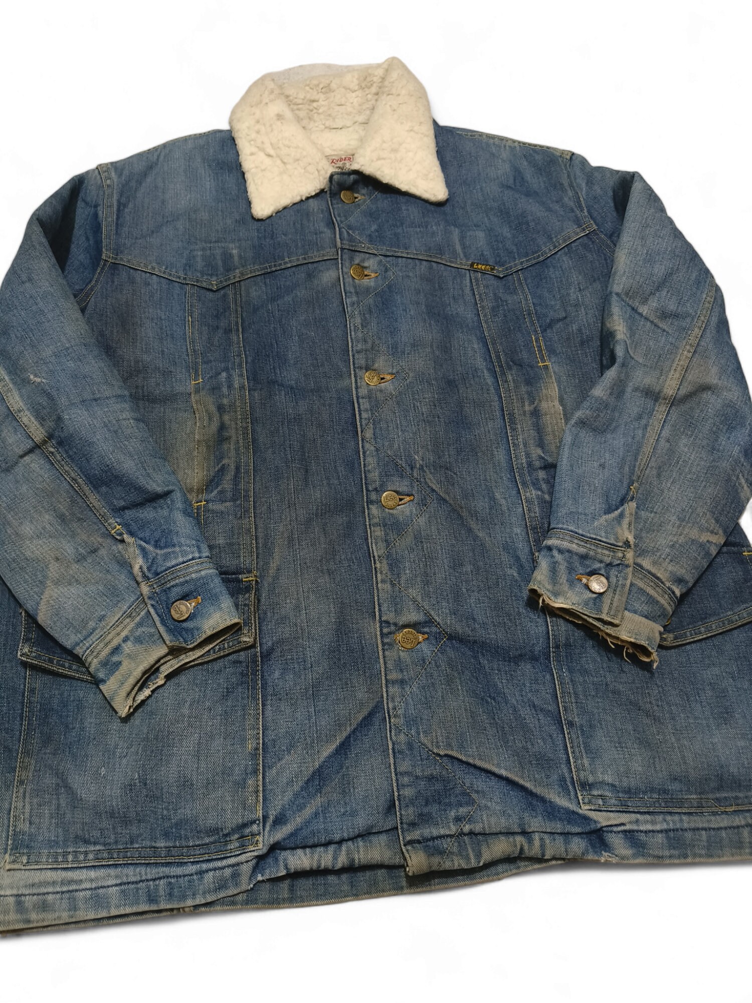 Vintage - 70s Lee Storm Rider Denim Chore Coat - Fur Lined - Etsy