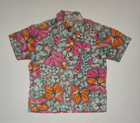 Beautiful vintage 50s K Mart Floral Flower Print H