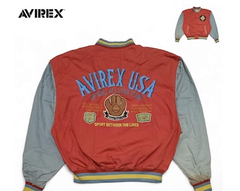 【90s・ヴィンテージ】AVIREX VARSITY レザージャケット　オレンジ 90s・ヴィンテージ】AVIREX VARSITY レザージャケット オレンジ