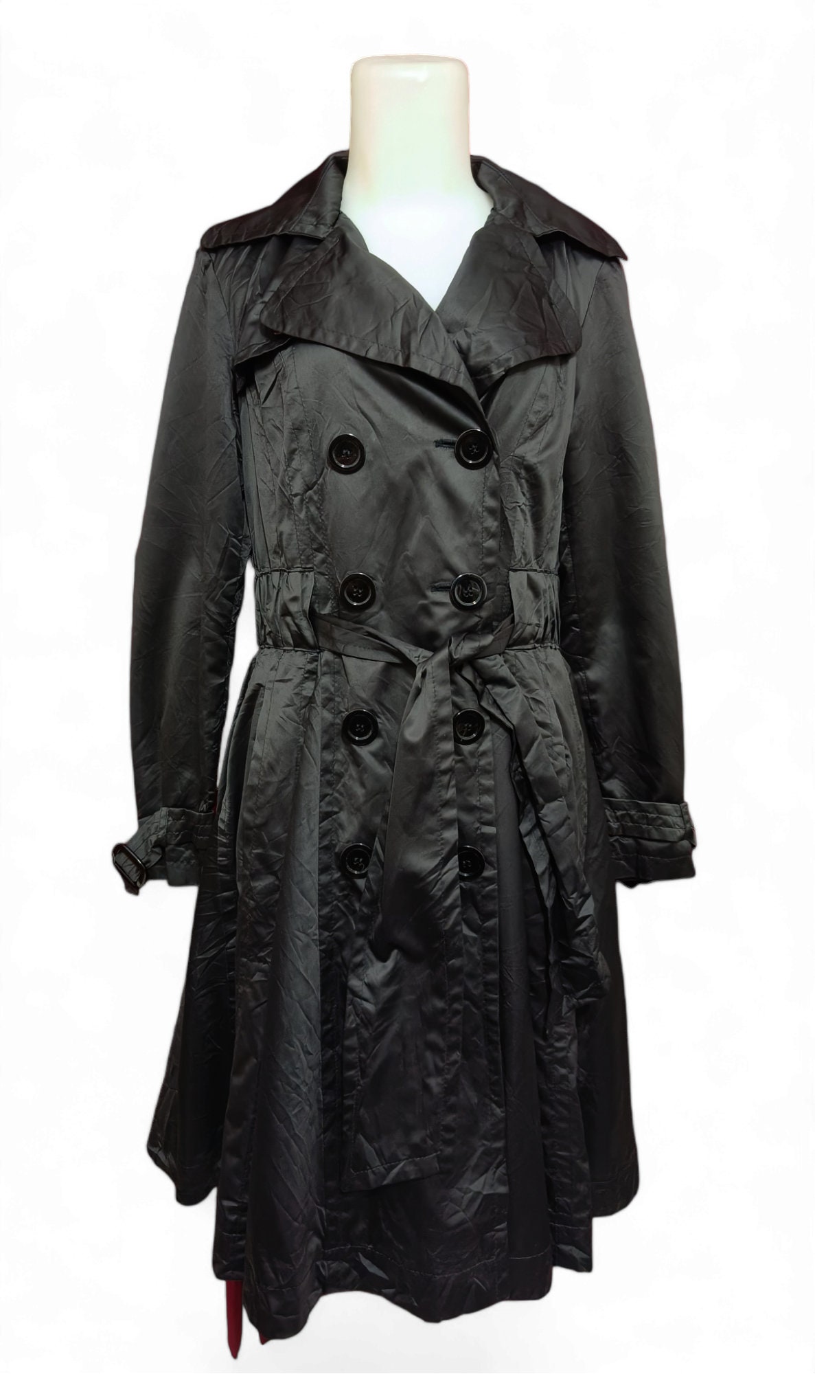 Trench Zara Basic Noir - Taille L - Occasion En Très Bon état - Manteau Femme Classique