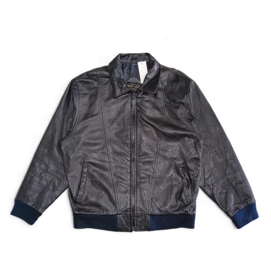 Vintage Mac Hope Japanese Bomber Fashion Black Leather