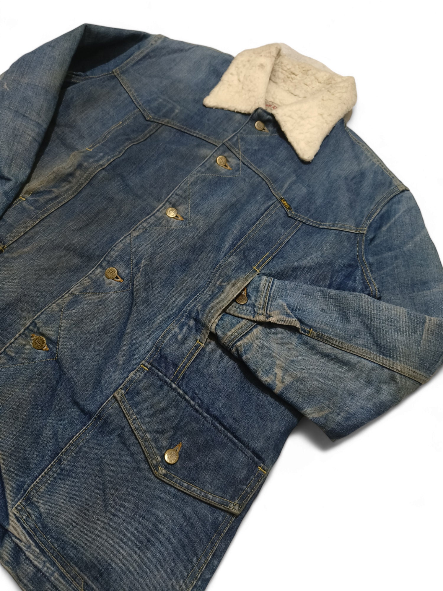 Vintage - 70s Lee Storm Rider Denim Chore Coat - Fur Lined - Etsy