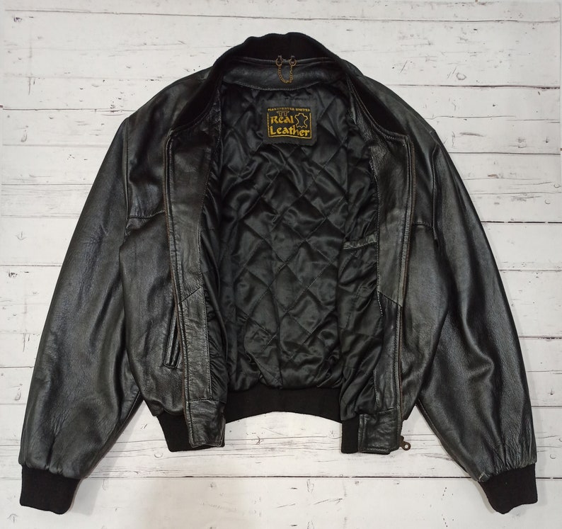 Vintage Manchester United Leather Jacket Etsy