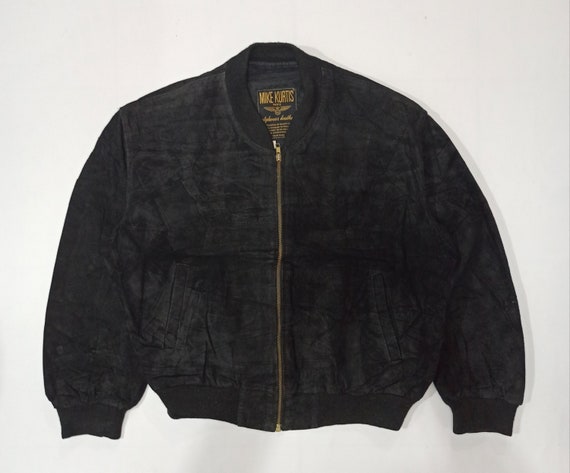 Vintage Mike Kurtis Suede Bomber Varsity Suede Jac
