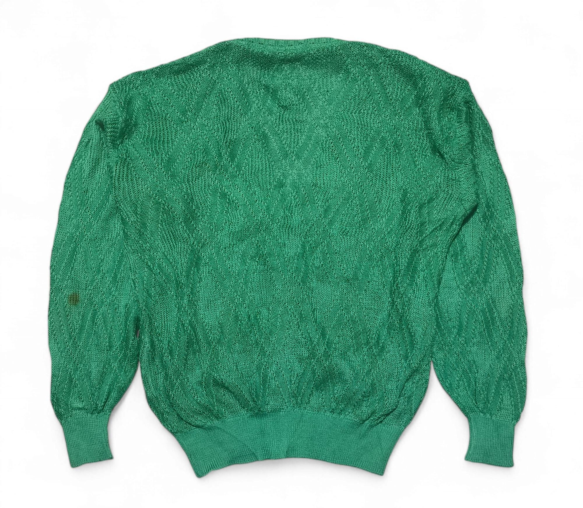 未使用級❤️Yves Saint Laurent YSL 半袖ニット　グリーン イヴサンローランヴィンテージ半袖ニットロゴ入りレディースグリーン