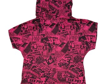 Vintage Y2k SEX POT REVENGE Newspaper Pattern Rock N Roll