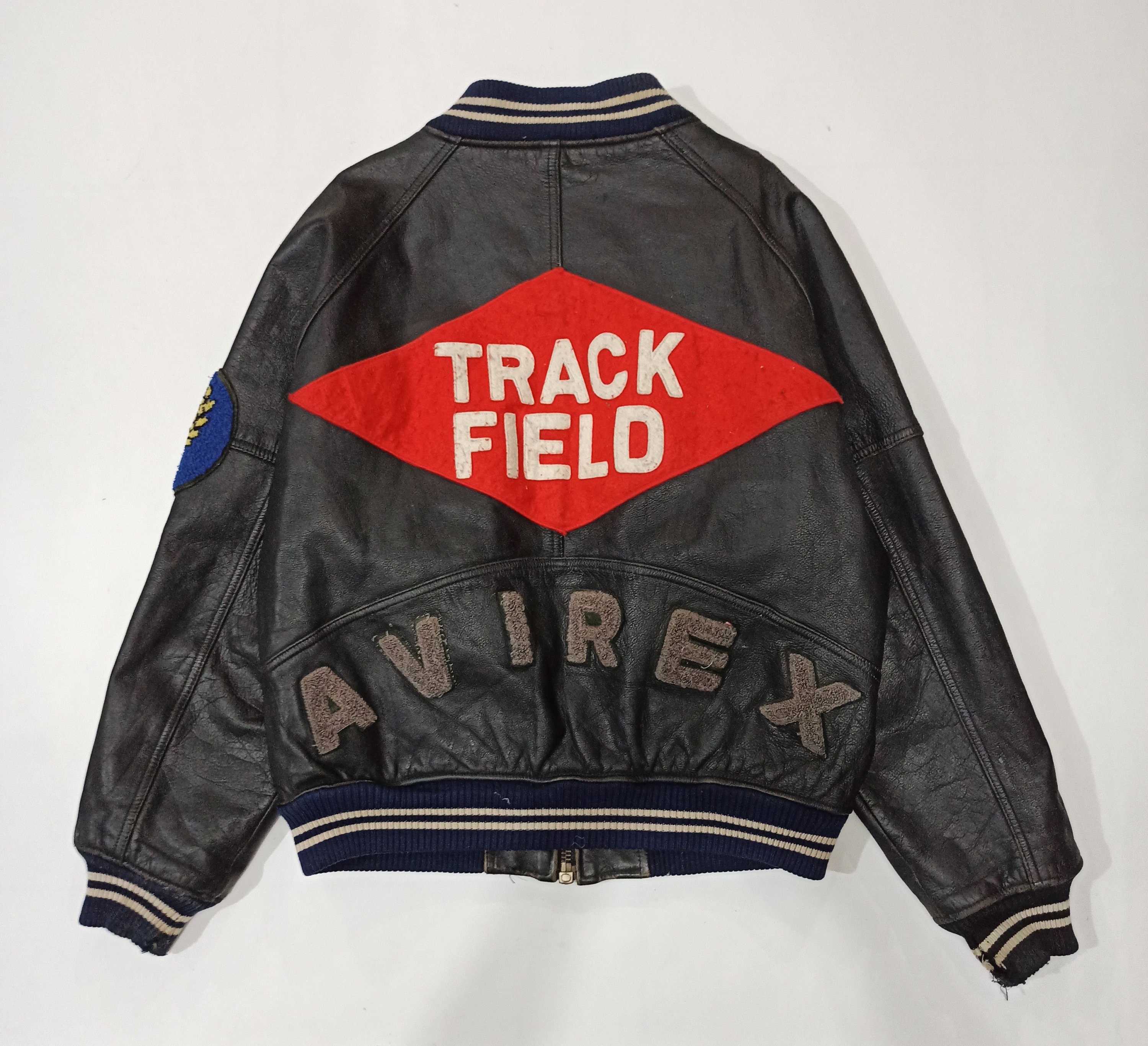 Vintage Avirex USA TRACK Leather Jacket | Etsy