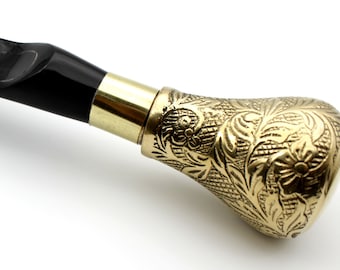 Long Handle Handmade shoehorn fabriqué avec horn et Brass Premium Gift pour hommes et femmes, shoehorn avec poignée en laiton à la maison ou Travel 11 '' Taille