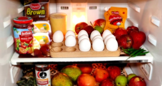 Egg Holder for Refrigerator, 15 Egg Tray, Deviled Egg Containers