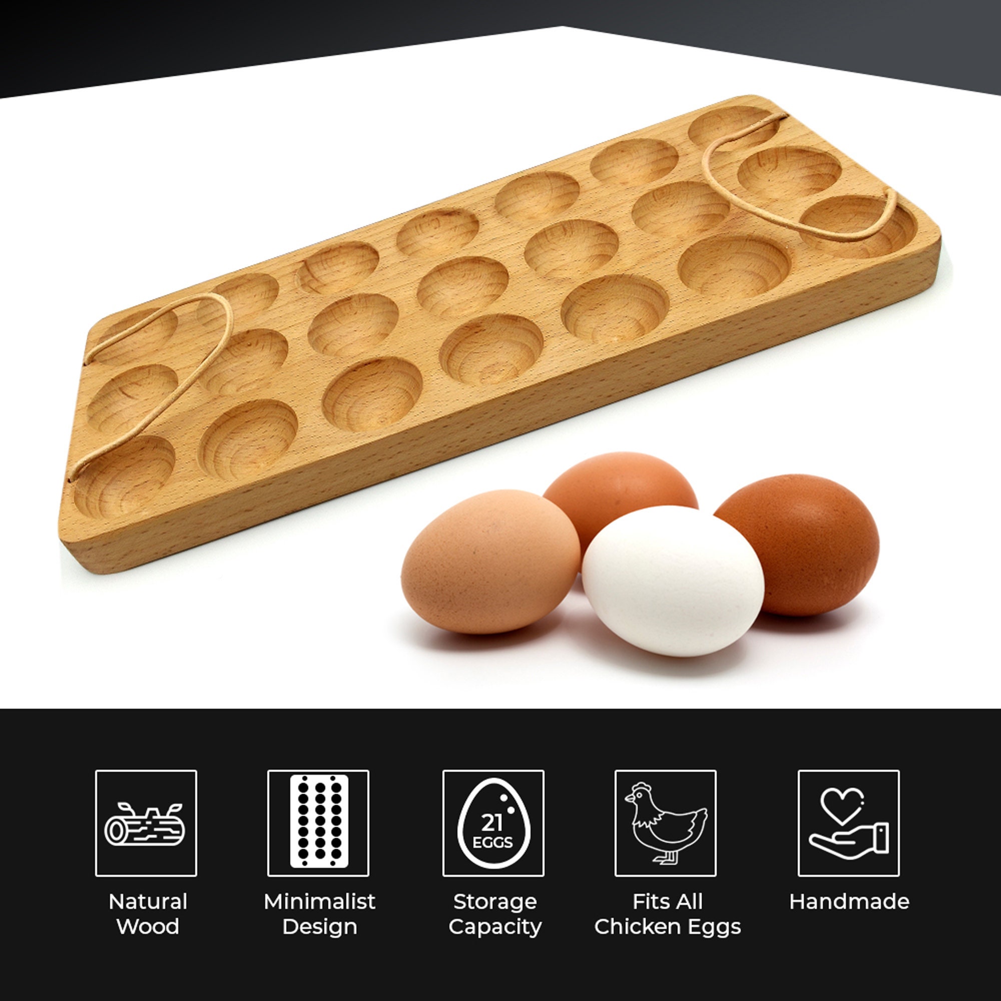 Handmade Egg Tray Wooden Egg Holder for 21 Eggs Usable in Etsy