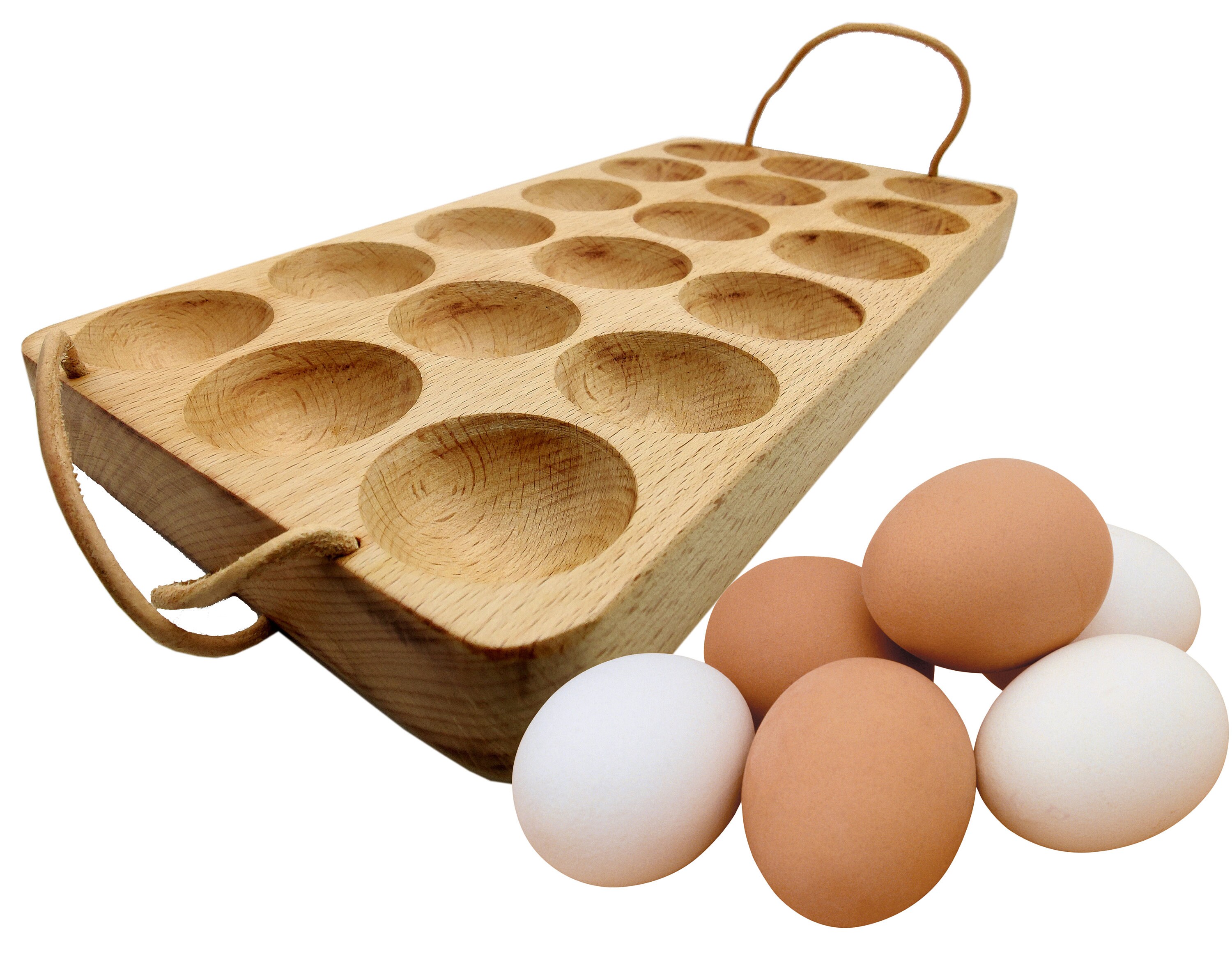 Handmade Egg Tray Wooden Egg Holder for 18 Eggs Usable in Etsy