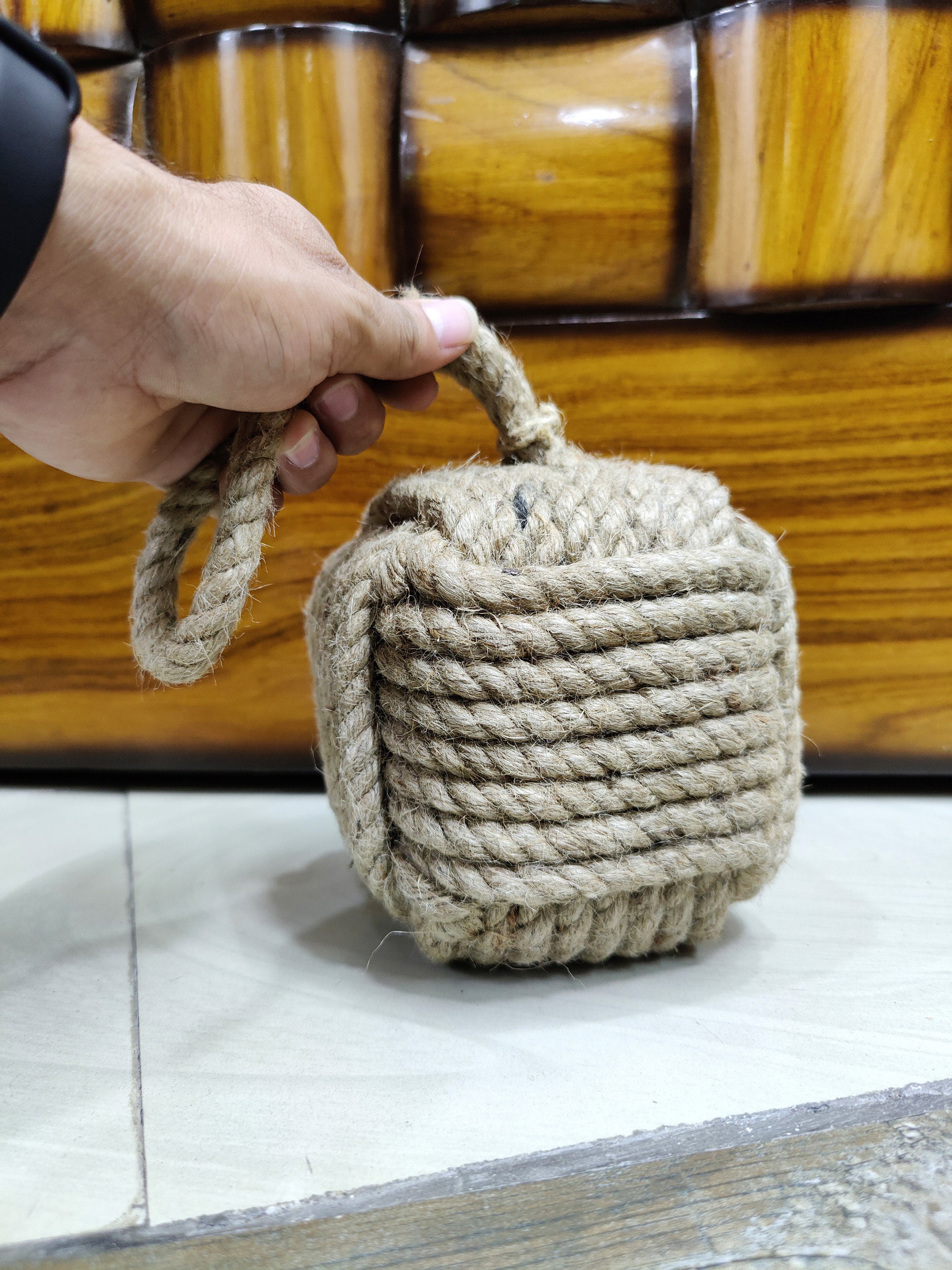 Marseille Monkey Knot Jute Rope Door Stopper 4 lbs Etsy