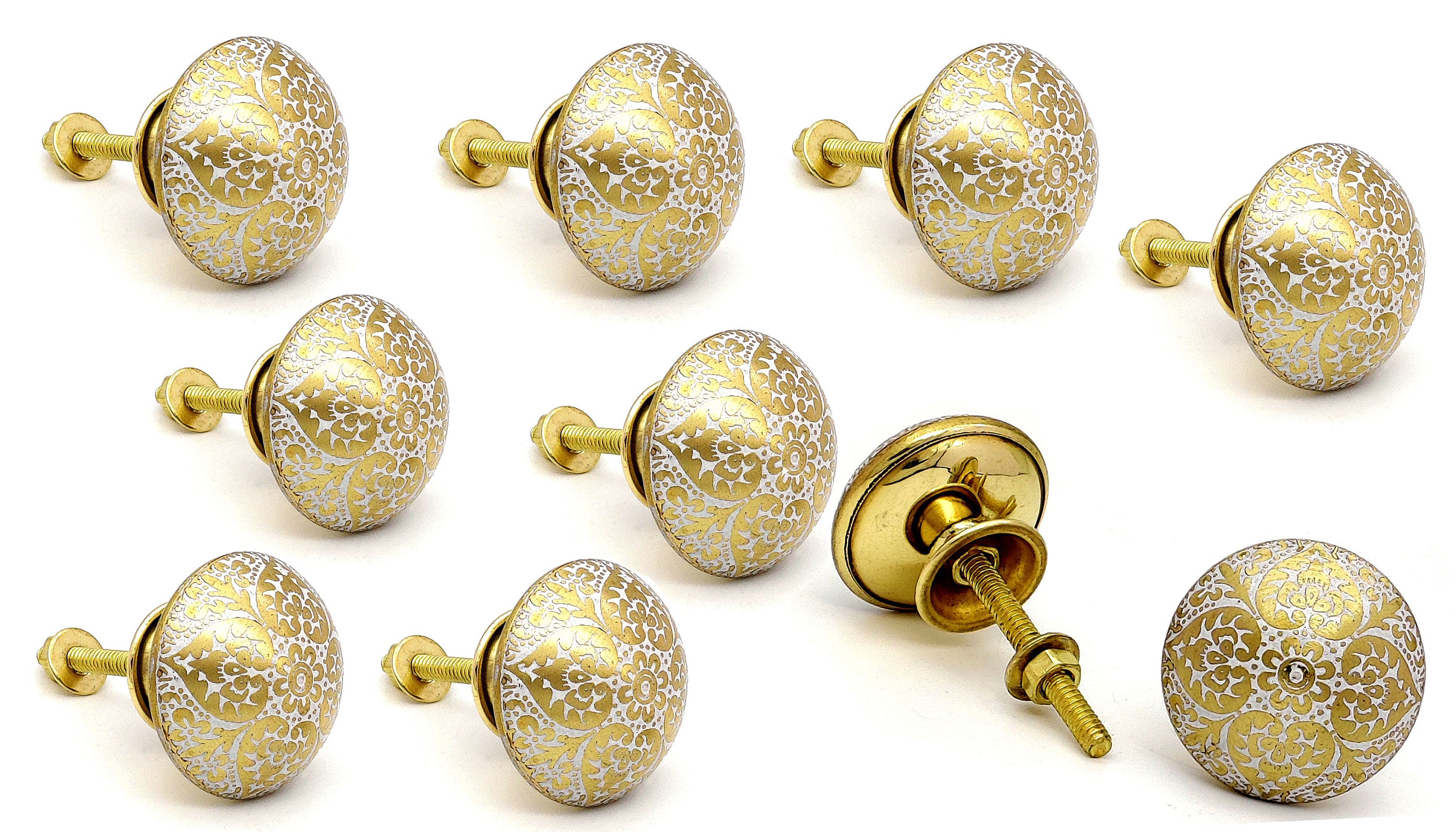 white flower drawer knobs
