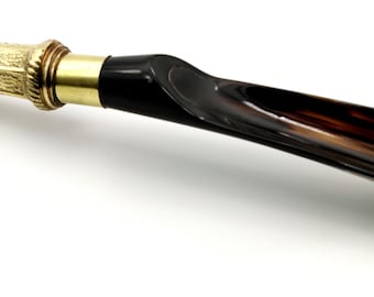 Handmade Horn Shoehorn with Brass Handle, Premium Gift, 12''