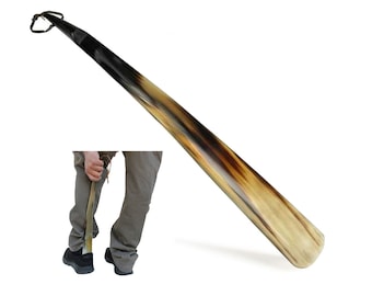 Schoenhoorn gemaakt met echte hoorn handgemaakt. Thuis of op reis. Shoehorn voor heren of dames schoenen & laarzen. Beste cadeau-idee. (17inch)