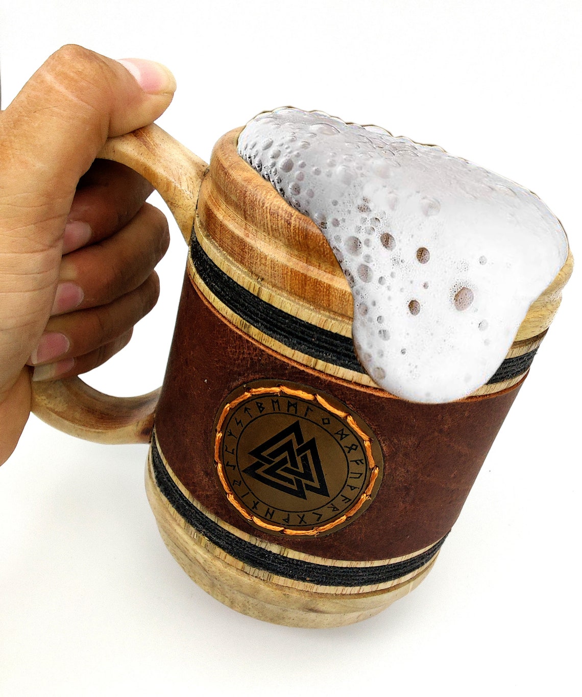 Handmade wooden Beer copper Mug Stein OldFashioned Barrel Etsy