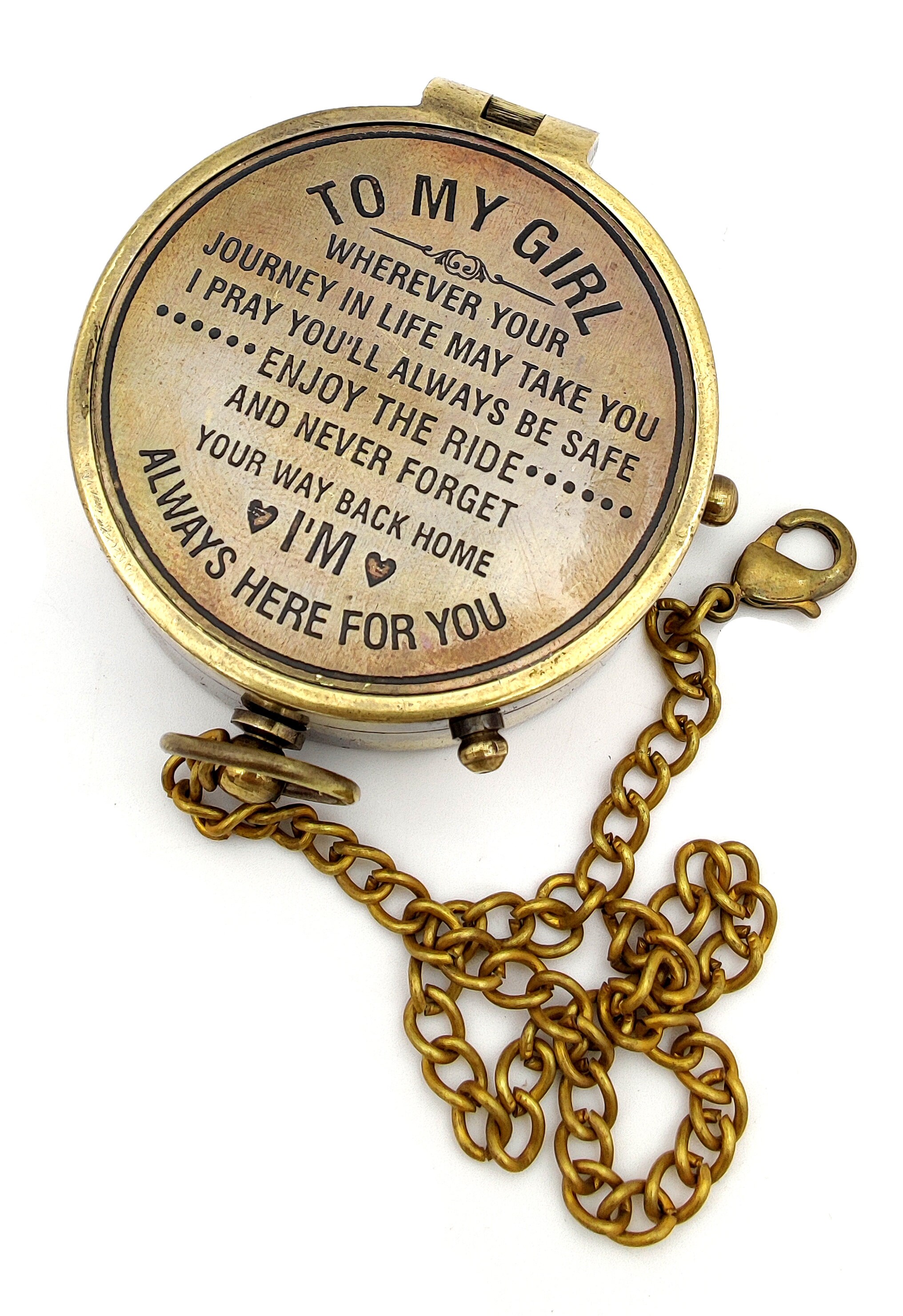 Brass Engraved Gift Compass to My Daughter/gift for Daughter Etsy