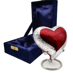 Hart aandenken crematie-urn voor menselijk huisdier as rode hartvormige urn perfect voor volwassenen en baby&#39;s je geliefde met standaard \ premium doos