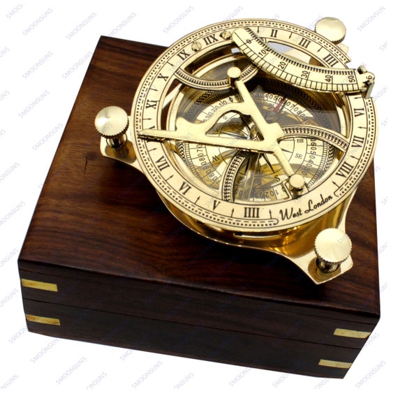 4″ Sundial Compass – Solid Brass Sun Dial – 5MoonSun5