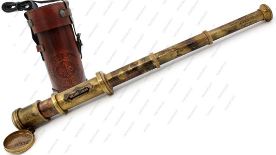 thumbnail image 2 of Pirate Brass Telescope - 25x30 Collapsible Spyglass With Real Glass Optics For Kids & Adults 2 of 10