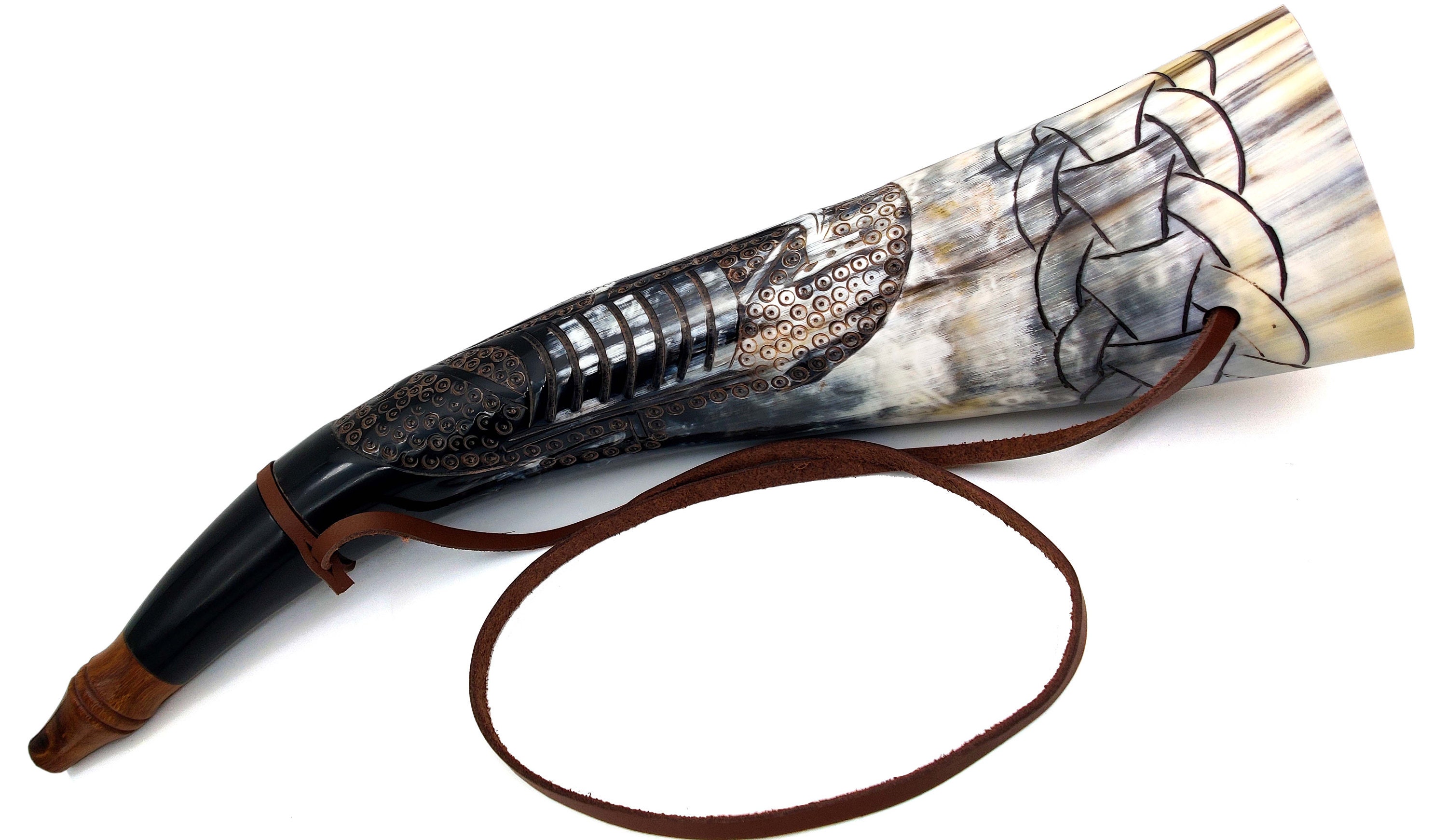 Viking War Horn 16 Genuine Oxhorn Battle Trumpet Etsy