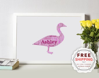 Personalized Canada Goose Word Art Print: Unique Keepsake Gift Brd011