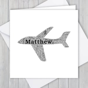 Carte de vœux personnalisée de pilote d’avion. Ajoutez vos propres mots pour créer un souvenir unique pour votre fils, fille, maman, papa ou petit ami.