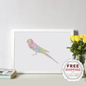 Personalisierter Sittich, Geschenk Andenken, Einzelstück, Geschenk für Sie, Ihn, Freund, Ehemann, Sohn, Tochter, Mama, Mama, Papa A5 A4 A3 Brd051