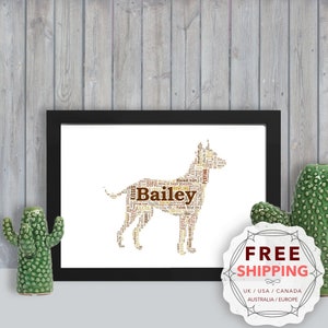 Personalized Belgian Malinois, framed wall art gift, keepsake, Unique print for Her, Him, Friend, Husband, Mom, Mum, Dad, A5, A4, A3 dog067