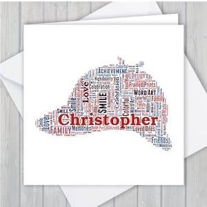 Tarjeta de felicitación personalizada de Detective Hat. Agregue sus propias palabras para crear un recuerdo único para su hijo, hija, mamá, papá o novio