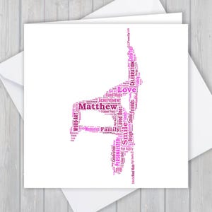 Cartão de felicitações personalizado de Pole Dancer. Adicione suas próprias palavras para criar uma lembrança única para seu filho, filha, mãe, pai, sobrinha ou sobrinho