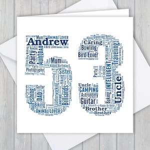 Personalisierte 53. Geburtstagsgrußkarte, Einzigartiges Jubiläums- oder Ruhestandsgeschenk für Frau, Ehemann, Mama, Papa, Sohn, Tochter, Freundin,