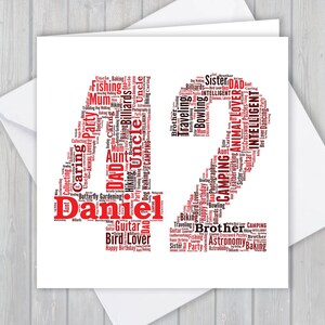 Tarjeta de felicitación personalizada del 42 cumpleaños, aniversario único o regalo de recuerdo de jubilación para esposa, esposo, mamá, papá, hijo, hija, amigo,