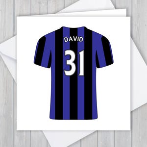 Biglietto di auguri personalizzato con maglietta da calcio - 31° compleanno, ricordo unico / Lui, Uomini, Ragazze, Ragazzi, Papà, Figlio, Figlia, Nipote, Fratello