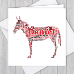 Mula personalizada, cartão de aniversário, aniversário exclusivo ou lembrança de agradecimento | Esposa, Marido, Mãe, Pai, Filho, Filha, amigo,